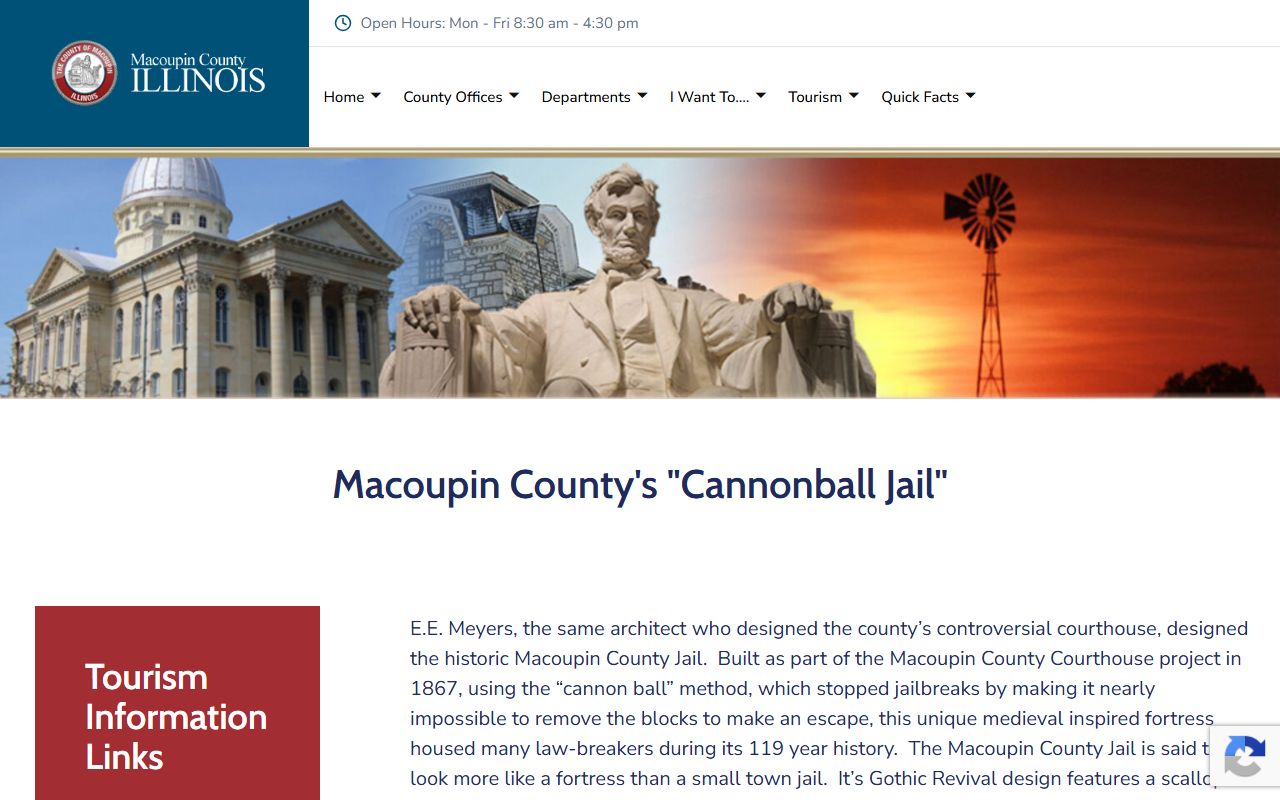 Macoupin County Jail history and the historic Cannonball Jail