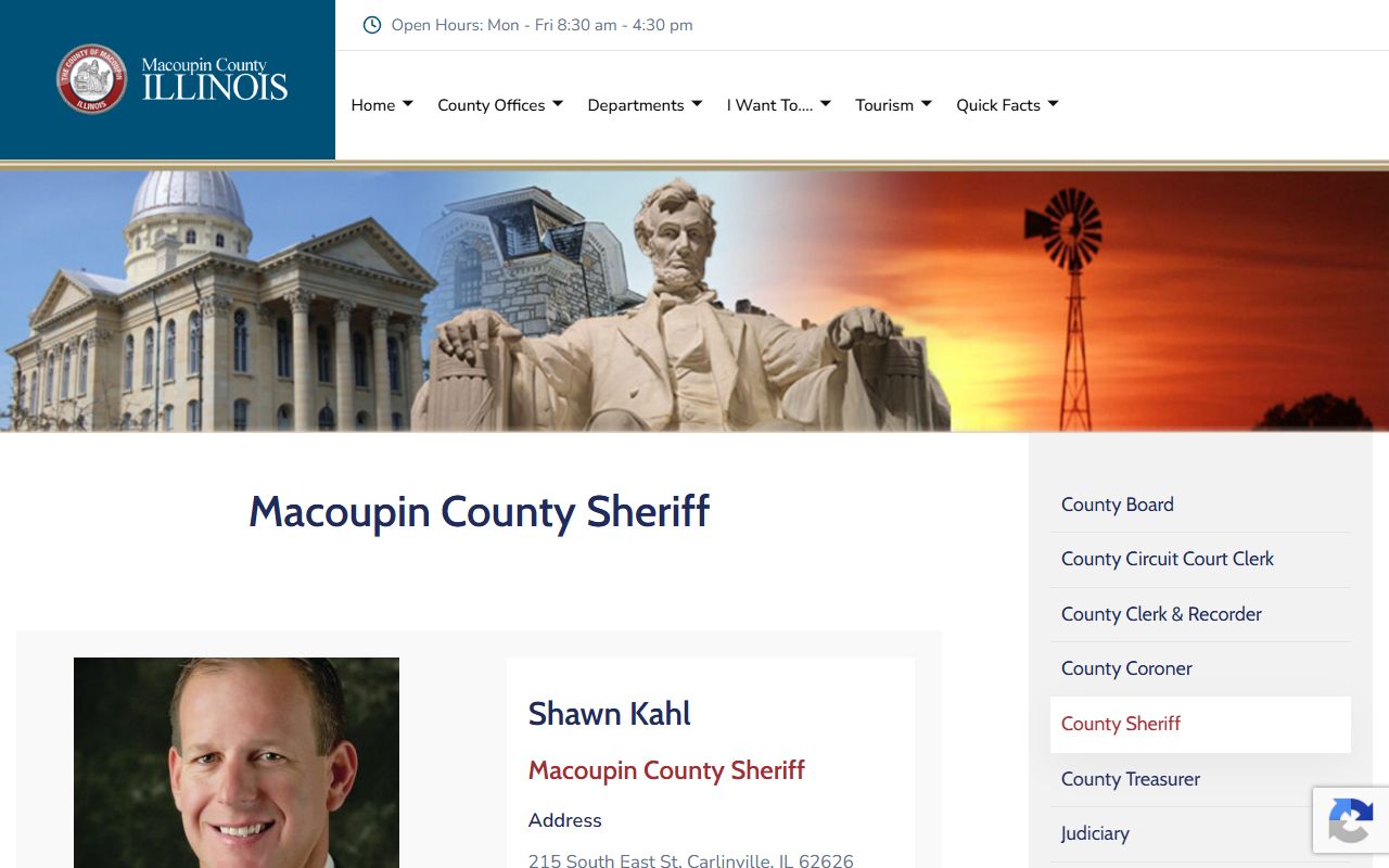 Macoupin County jail inmate records and sheriff jail information page